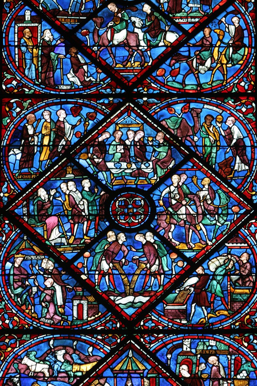 Kathedrale von Chartres: Glasfenster, Chartres, Frankreich von Unbekannt