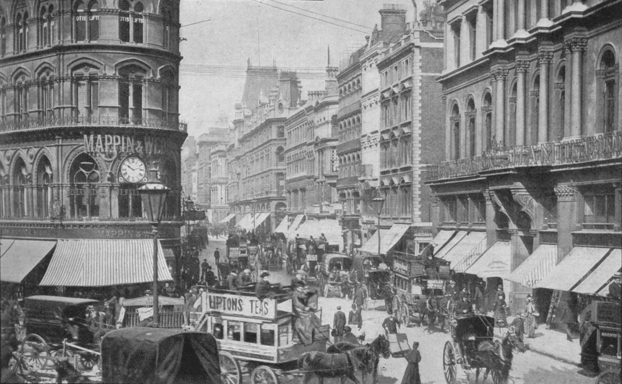 Cheapside vom Mansion House, City of London von Unbekannt