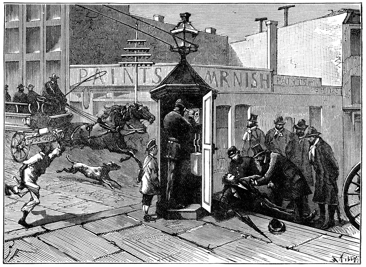 Chicagoer Polizeitelefonzelle, 1886 von Unbekannt