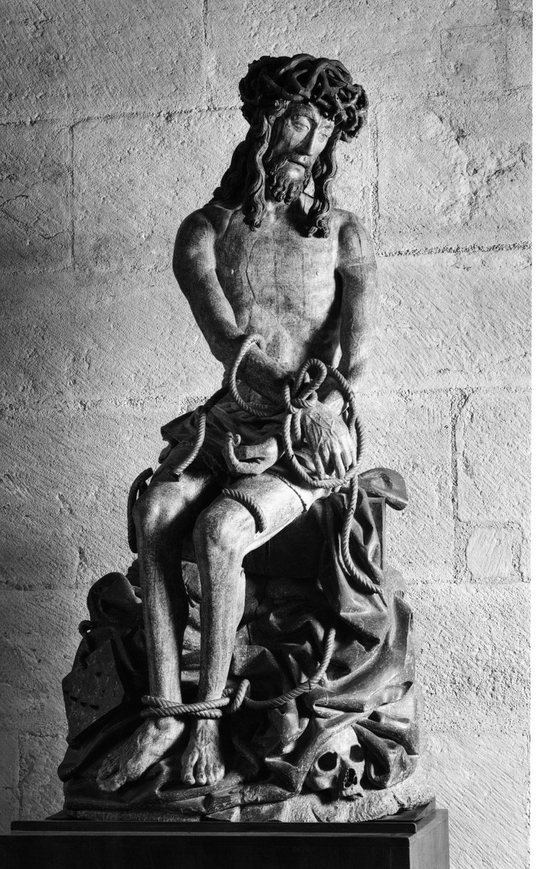 Christus mit Fesseln Skulptur. Hospices Civiles de Beaune, gegründet 1443 von Kanzler Nicolas Rolin, Beaune (Côte d