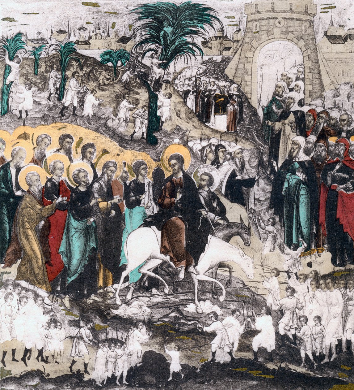 Christi Einzug in Jerusalem, 16. Jahrhundert von Unbekannt