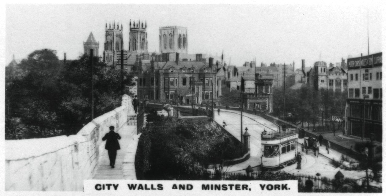 Stadtmauern und Münster, York, um 1920er von Unbekannt
