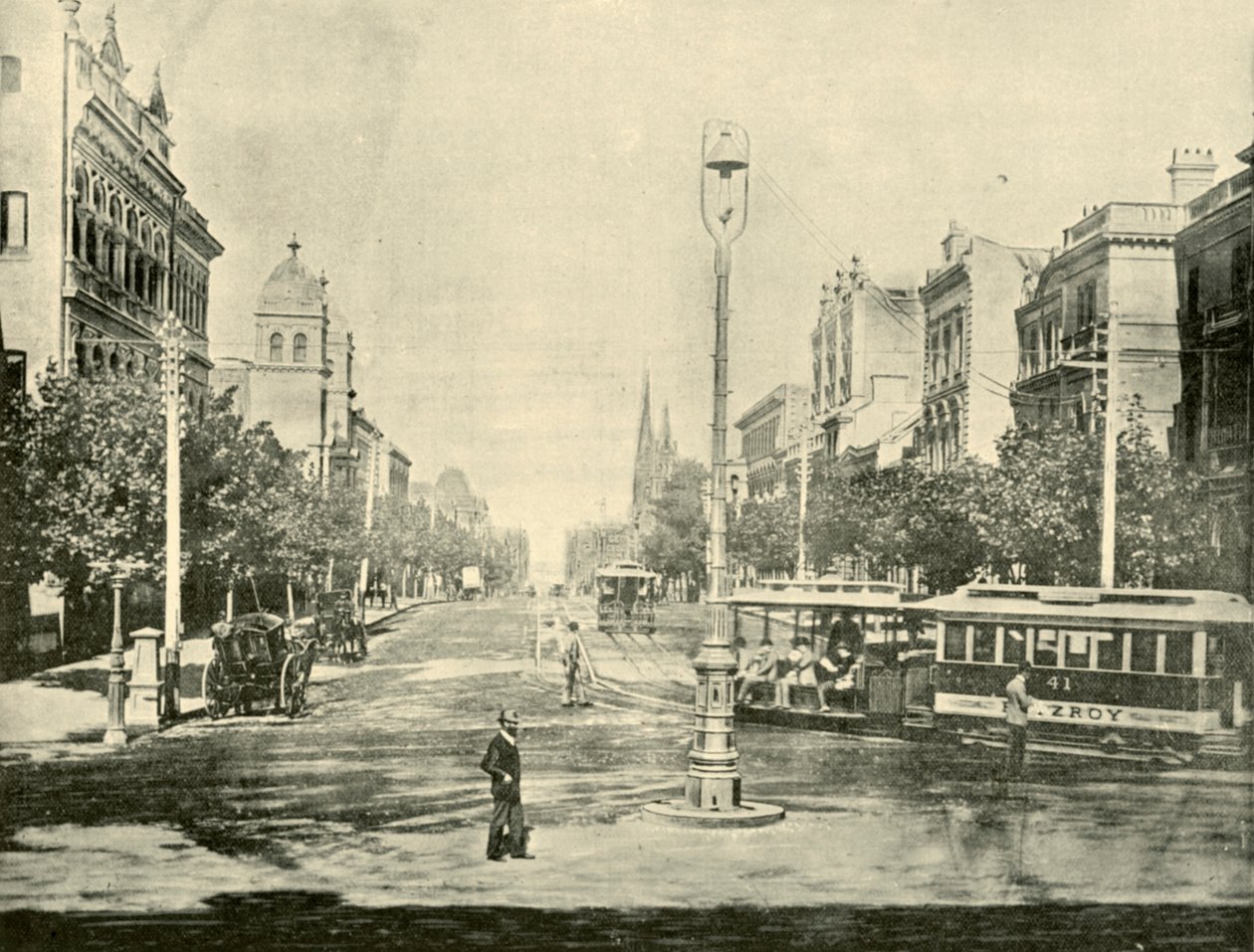 Collins Street, Melbourne, von den Treasury Buildings von Unbekannt