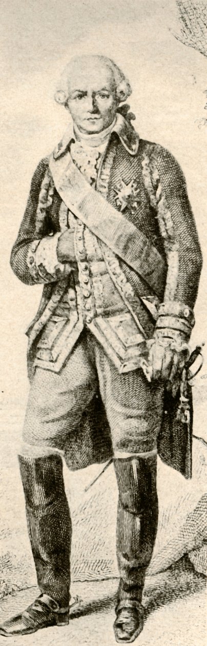 Comte de Rochambeau, zeigt die Kleidung eines französischen Offiziers, 1791, 1937 von Unbekannt