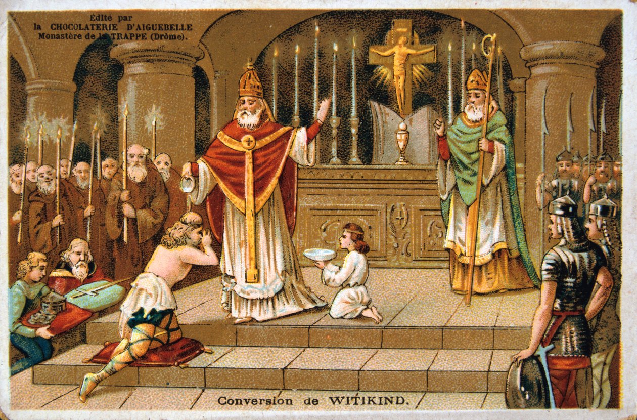 Bekehrung von Witikind, 785 n. Chr., 19. Jahrhundert von Unbekannt