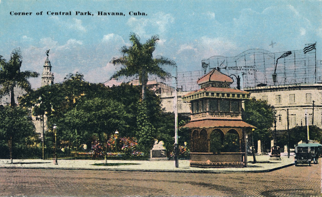 Ecke des Central Parks, Havanna, Kuba, ca. 1910 von Unbekannt