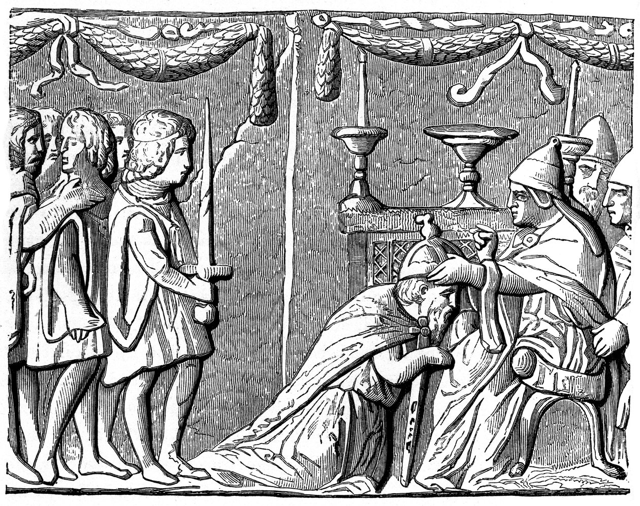 Krönung von Kaiser Sigismund durch Papst Eugen IV, 15. Jahrhundert von Unbekannt