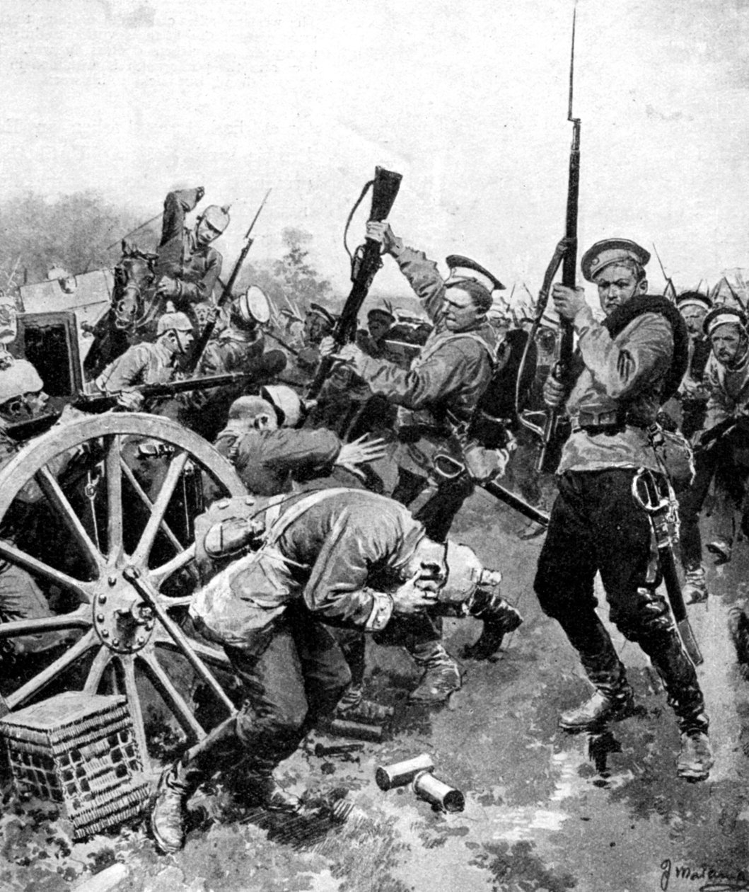 Kosakenangriff auf deutsche Truppen, Ostpreußen, Erster Weltkrieg von Unbekannt