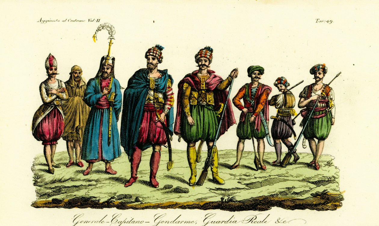 Kostüme der Berbersoldaten, Tunis von Unbekannt