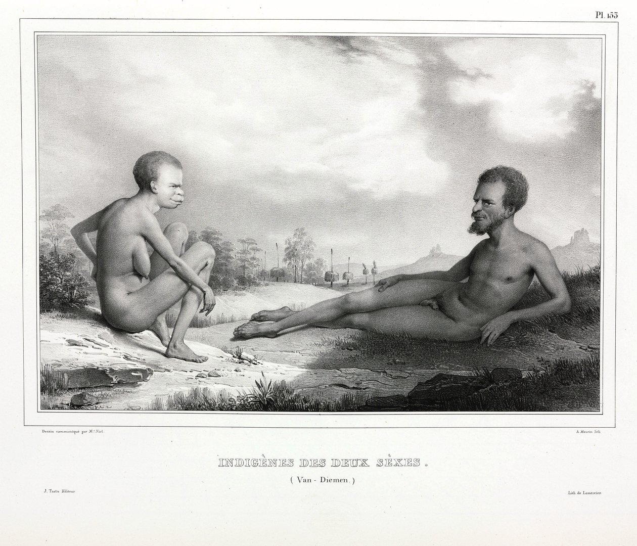 Paar von Aborigines aus Tasmanien (Australien) von Unbekannt