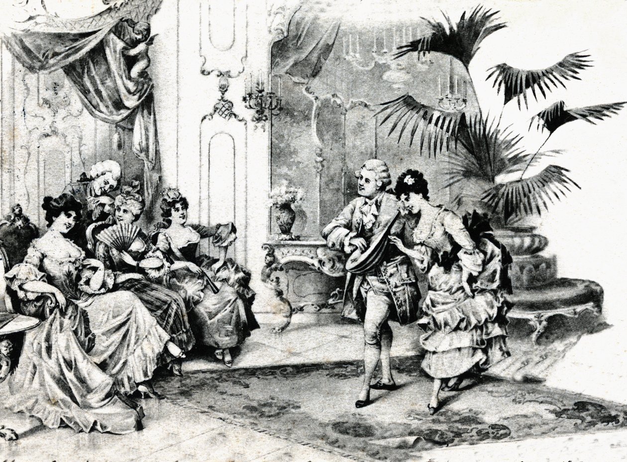 Hofdance im Rokoko-Kostüm. Um 1900 von Unbekannt