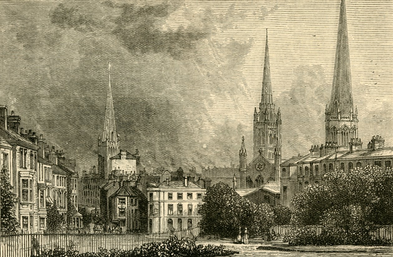 Coventry - Die Türme von Trinity, St. Michaels und Christ Church, 1898 von Unbekannt