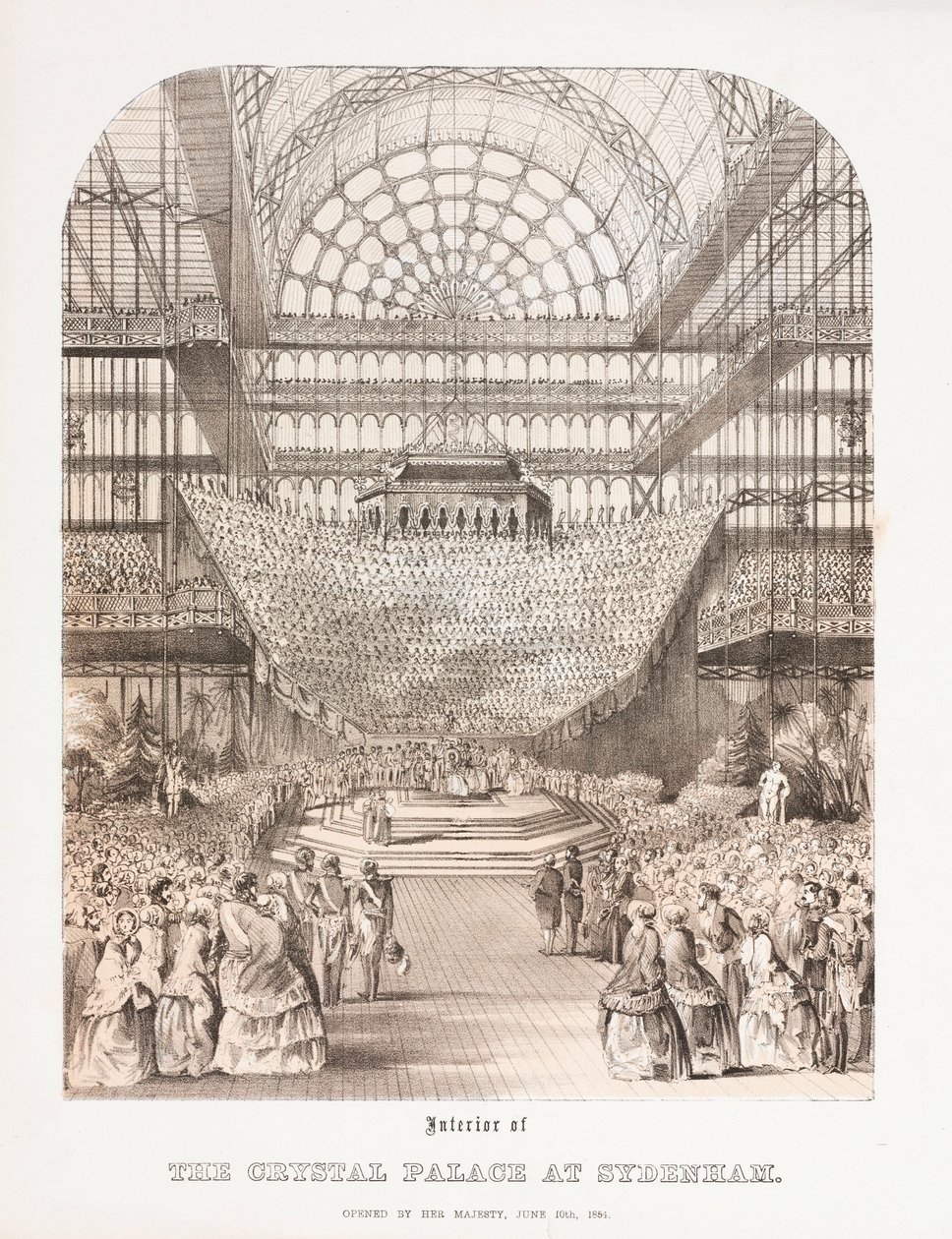 Kristallpalast, nach der Großen Ausstellung Innenansicht des Kristallpalastes in Sydenham von Unbekannt