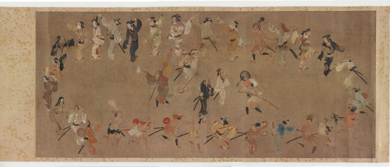 Tanzen des Bon Odori, Edo-Periode von Unbekannt: Kunstdruck