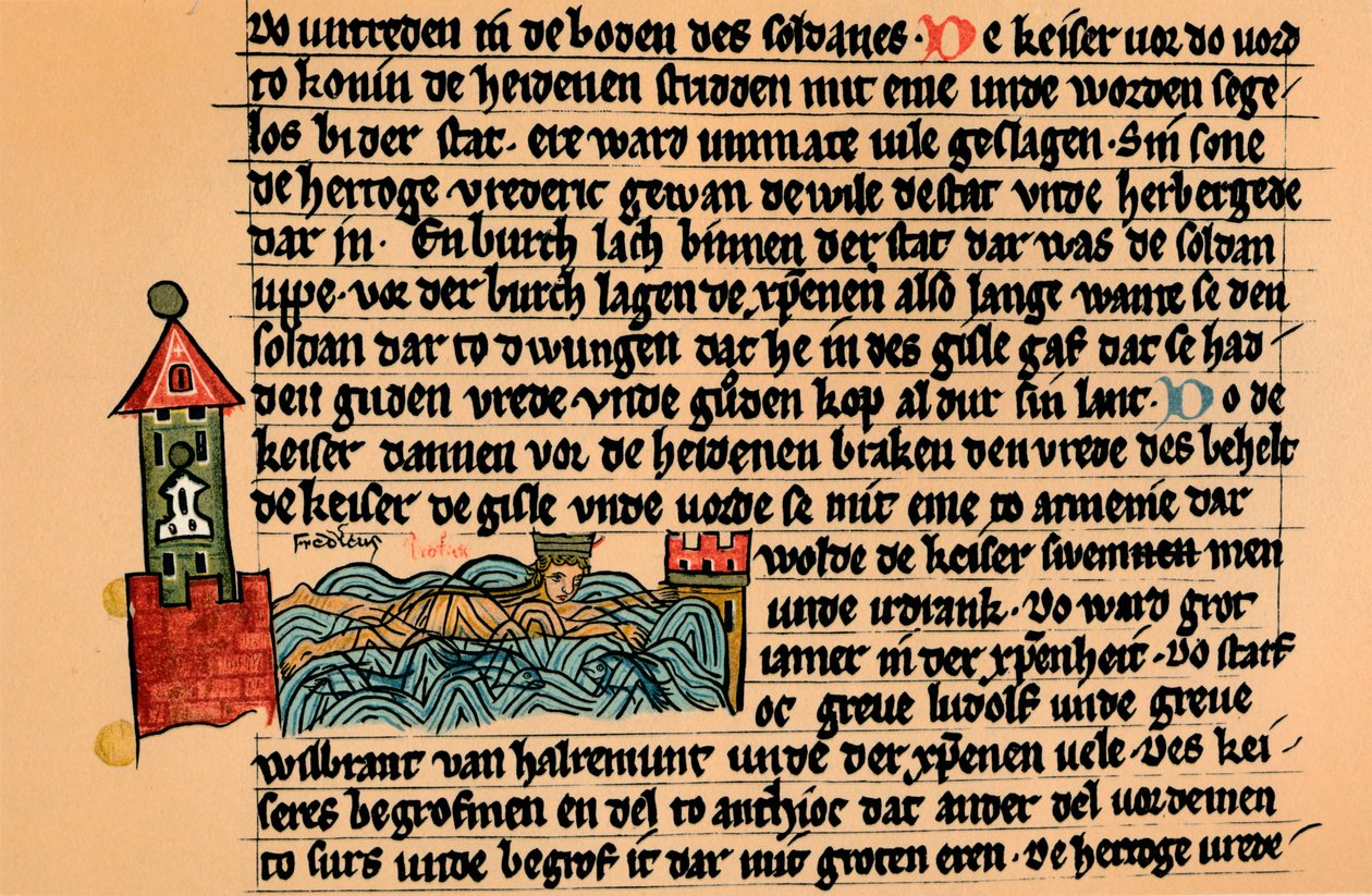 Tod von Friedrich Barbarossa, um 1154 von Unbekannt