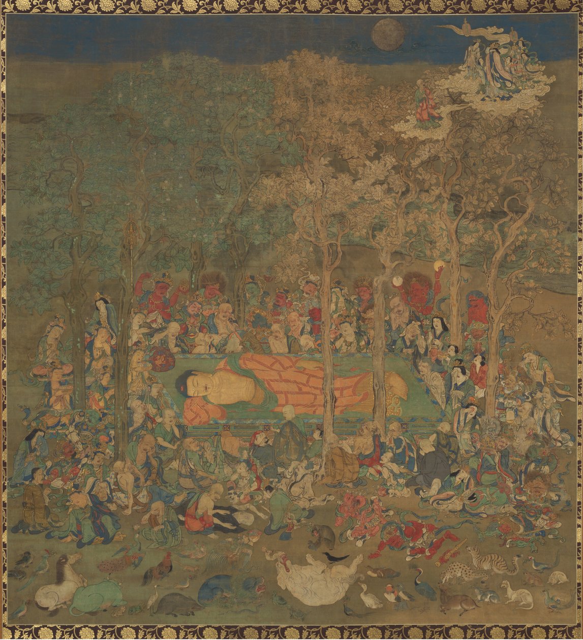 Tod des historischen Buddha (Nehan-zu) von Unbekannt
