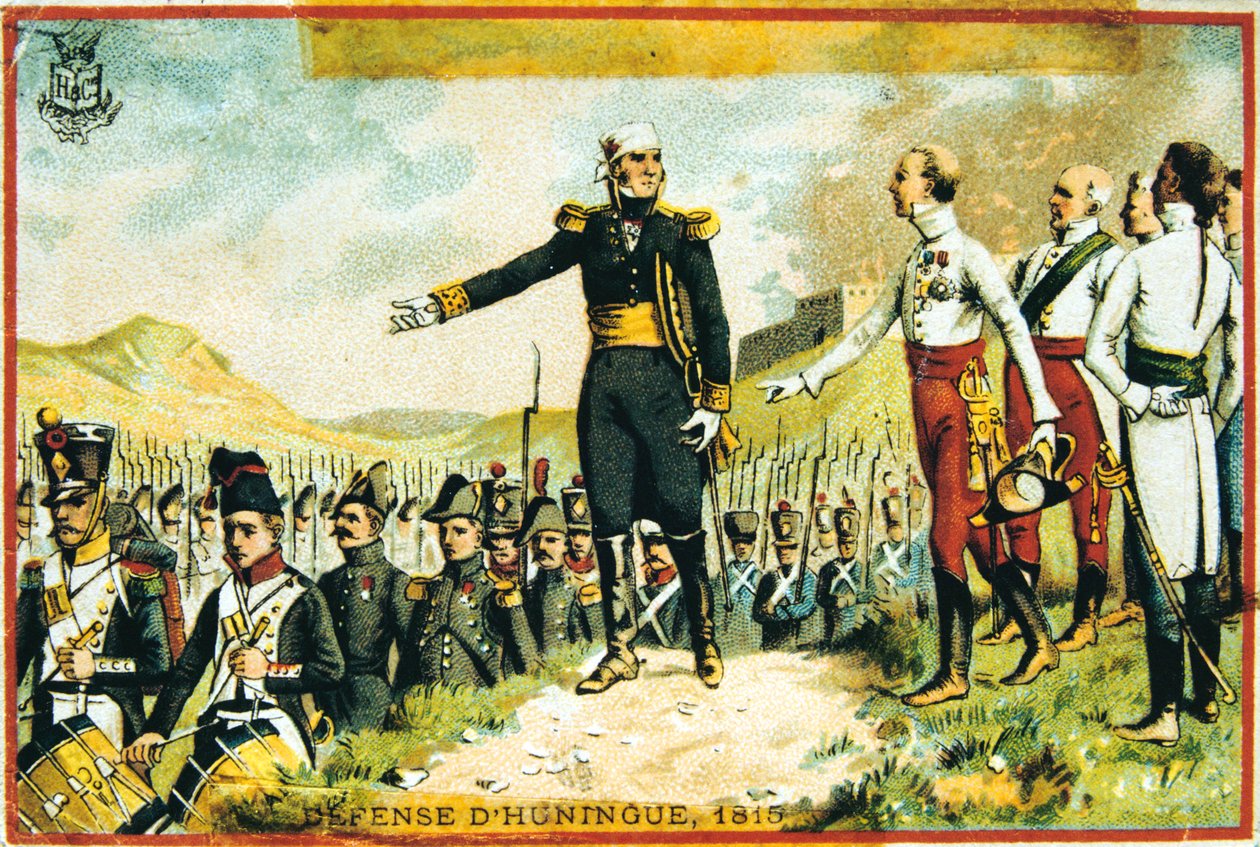 Verteidigung von Huningue, 1815, 19. Jahrhundert von Unbekannt