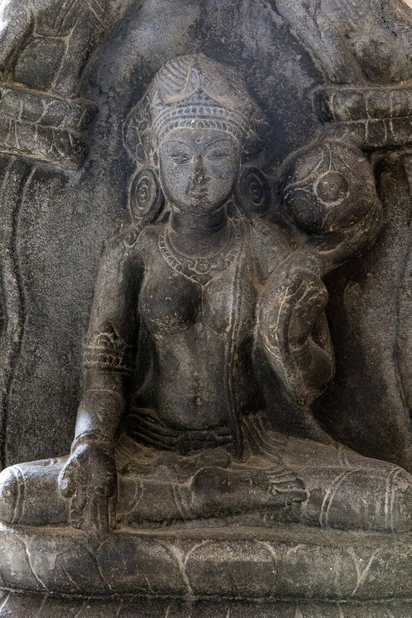 Nationalmuseum von Delhi. Gaja-Lakshmi (Elefanten duschen Göttin Lakshmi mit Wasser). Pala, 9. Jahrhundert n. Chr. Bihar. Stein. (Detail). Indien. von Unbekannt