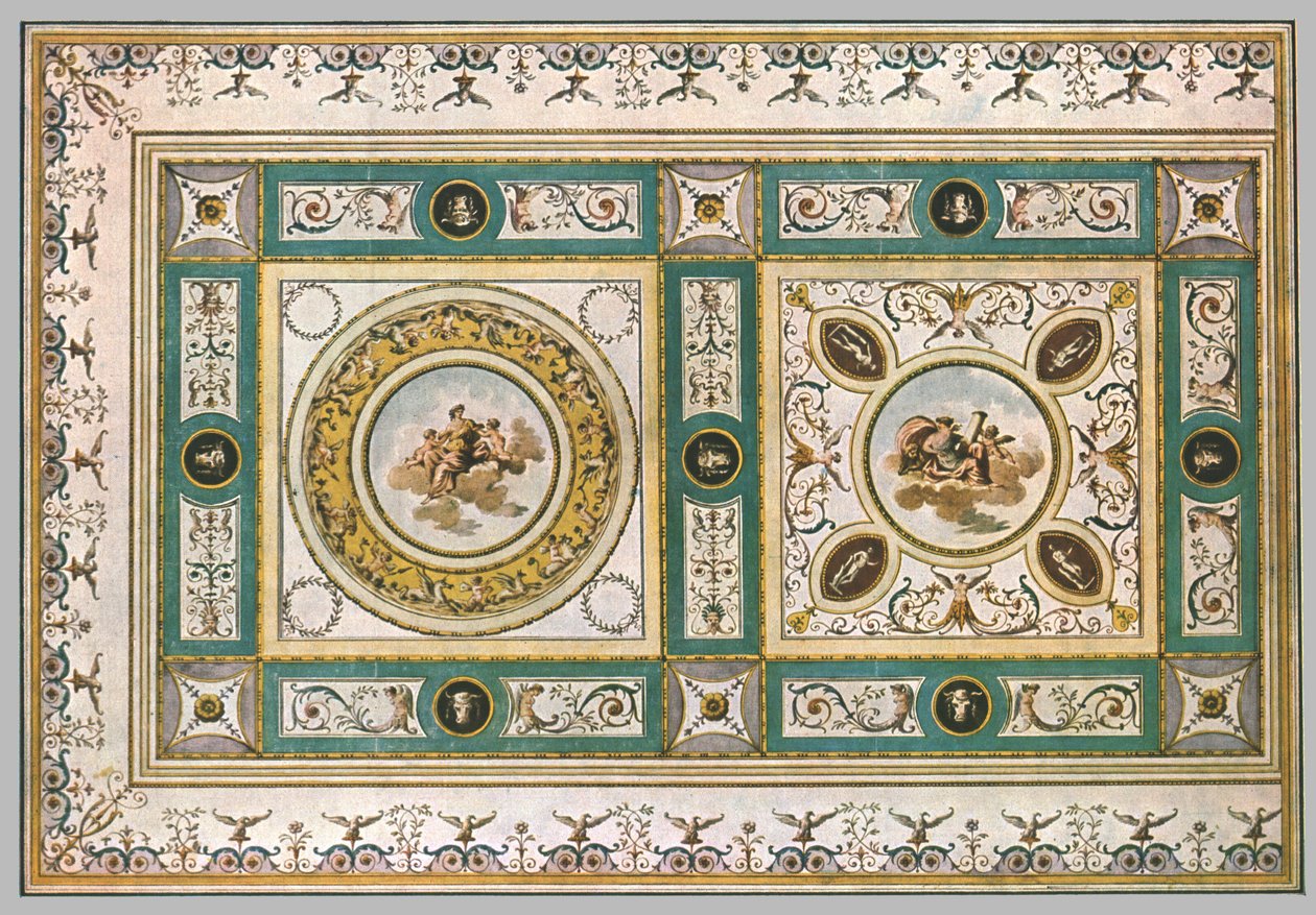 Entwurf für eine Decke in einem Wohnzimmer, Italien, 1928 von Unbekannt