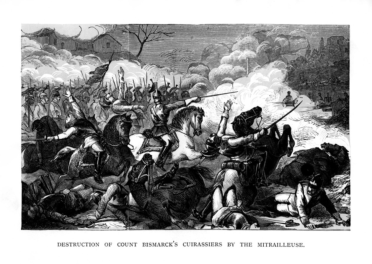 Zerstörung der Kürassiere von Graf Bismarck durch die Mitrailleuse von Unbekannt