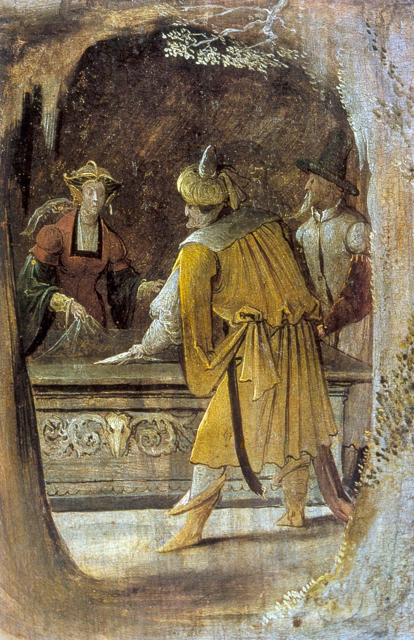 Detail vom Altarbild des heiligen Antonius, 16. Jahrhundert von Unbekannt