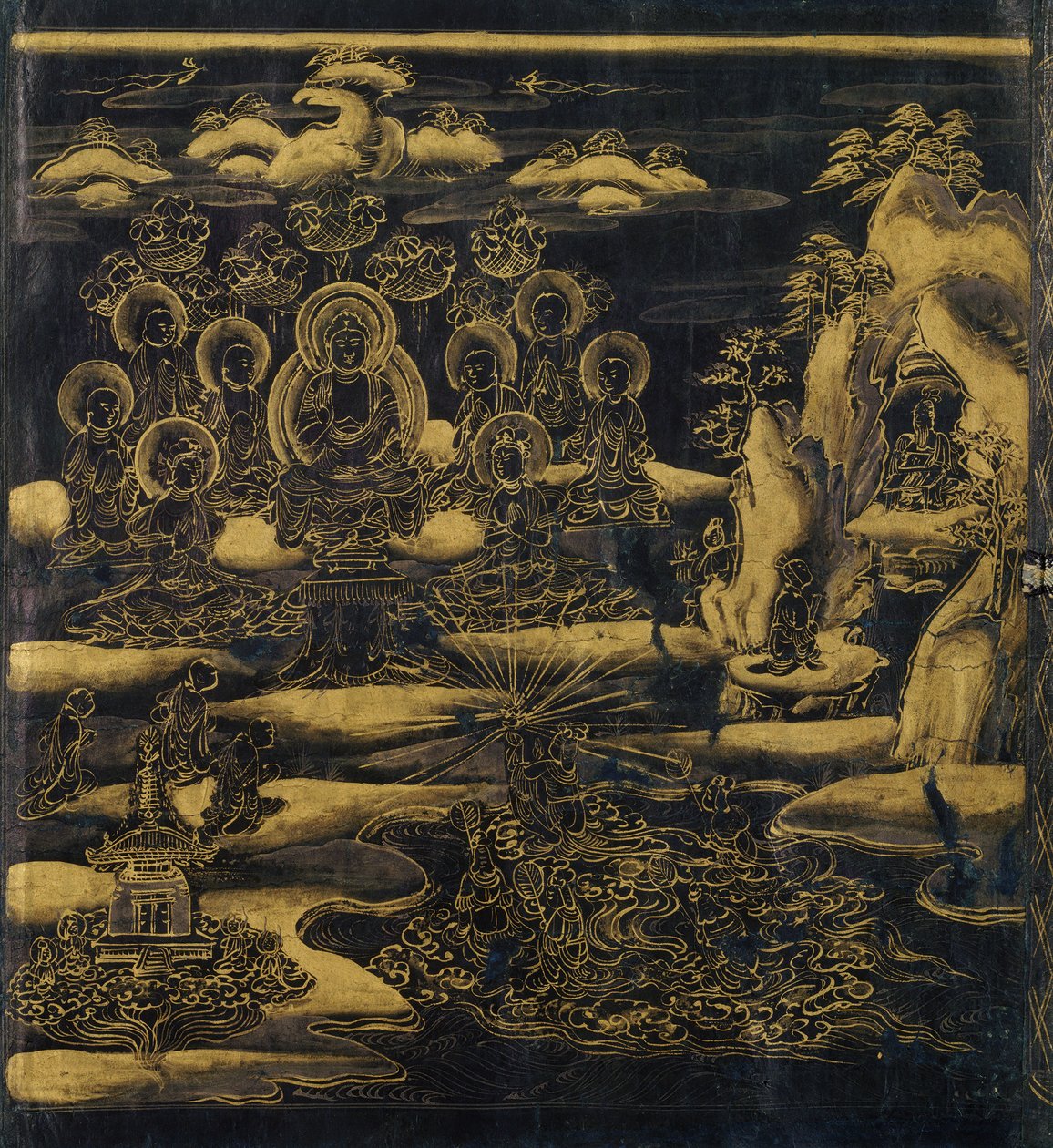 Devadatta, Kapitel 12 des Lotos-Sutra Hoke-kyo, Daibadatta-bon, 12. Jahrhundert von Unbekannt