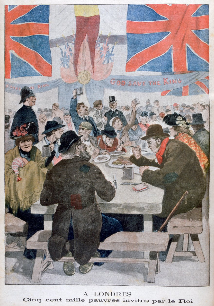 Essen für die Armen zur Feier der Krönung von König Edward VII., London, 1902 von Unbekannt