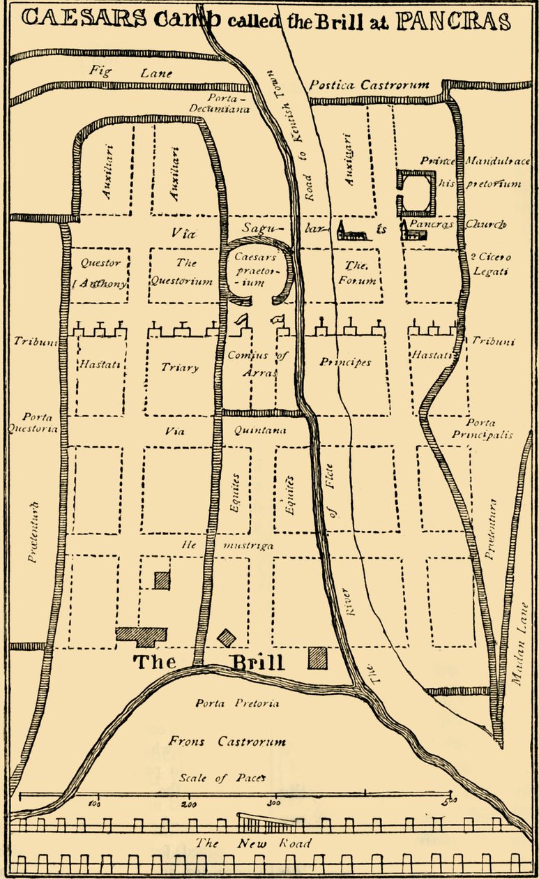 Dr. Stukeleys Plan des Lagers in St. Pancras, ca. 1750, ca. 1876 von Unbekannt