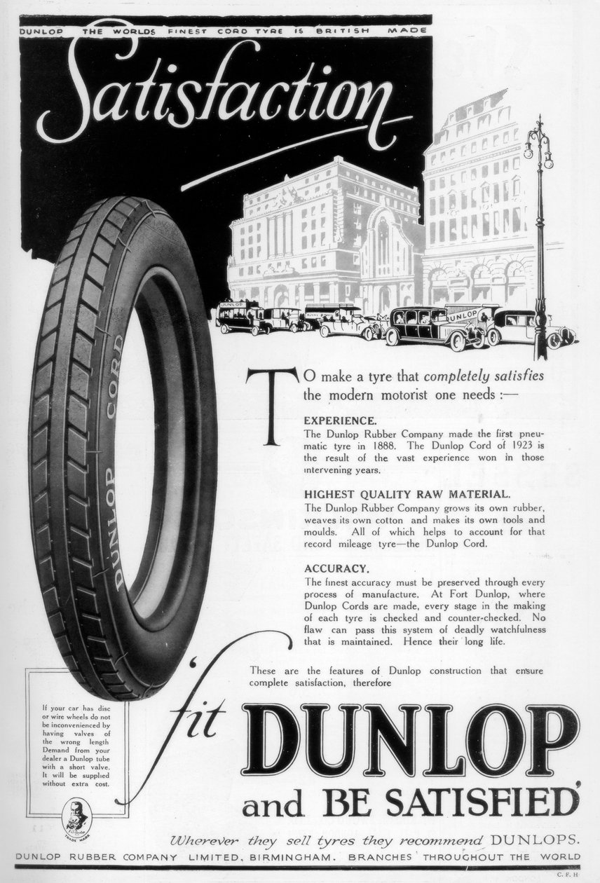 Dunlop-Werbung, 1923 von Unbekannt