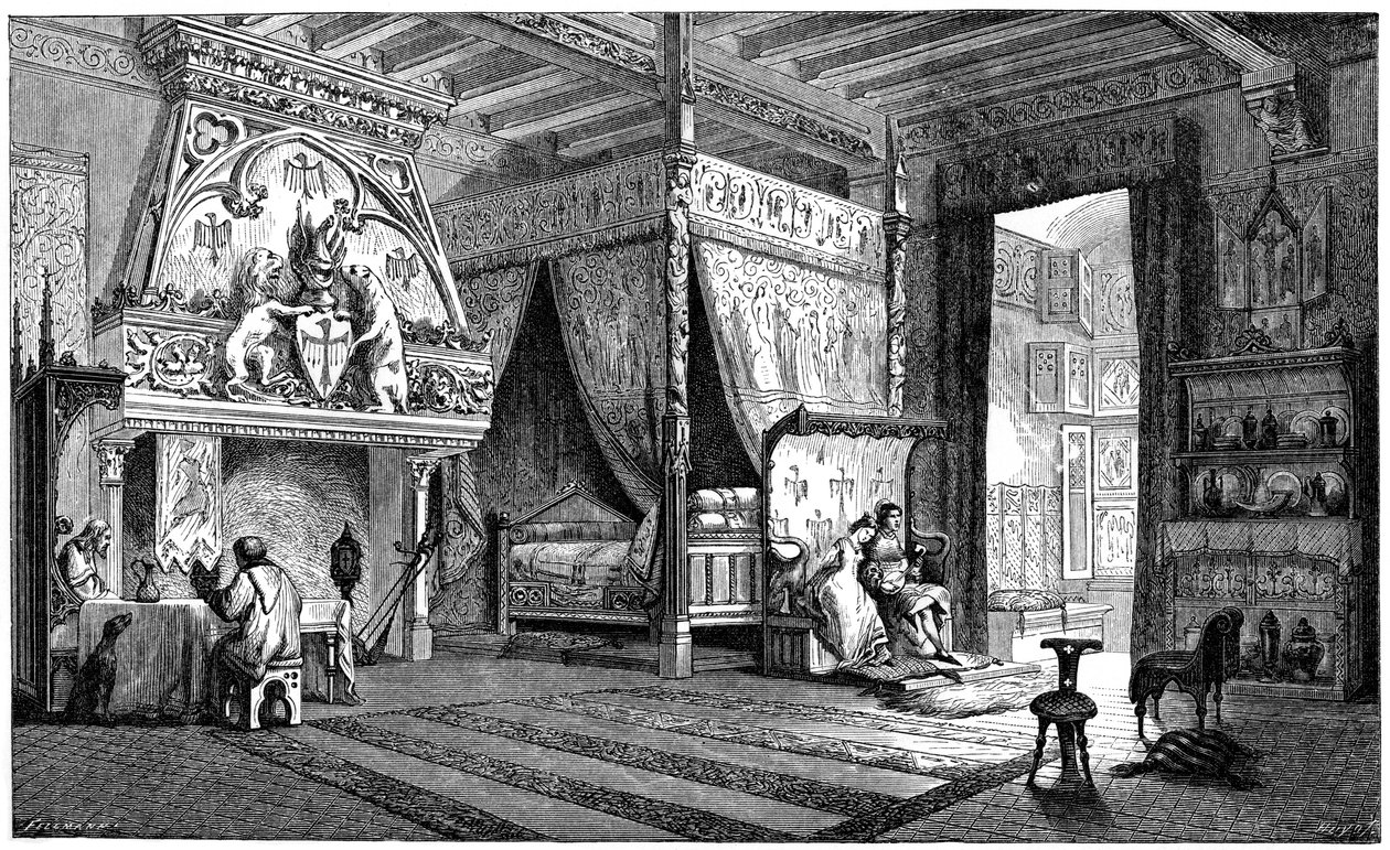 Wohnzimmer eines Herrn des 14. Jahrhunderts, 1870 von Unbekannt
