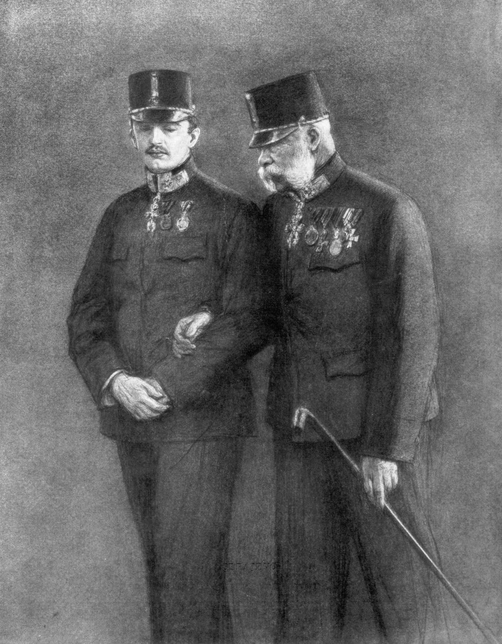 Kaiser Franz Josef I. von Österreich und Erzherzog Karl Habsburg von Unbekannt