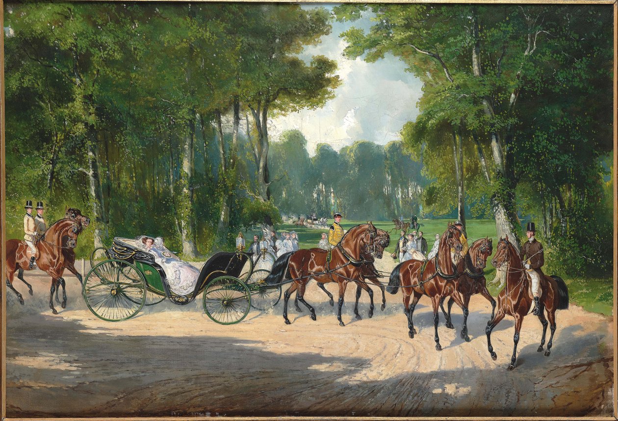 Kaiserin Elisabeth in einer Kutsche im Wiener Prater, ca. 1860 von Unbekannt
