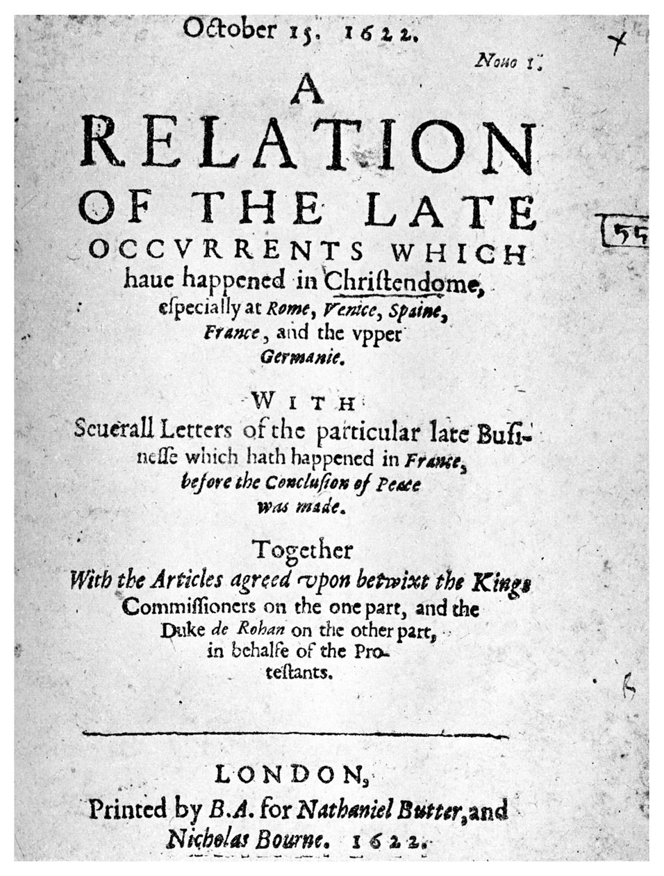Englisches Nachrichtenbuch, 1622 von Unbekannt