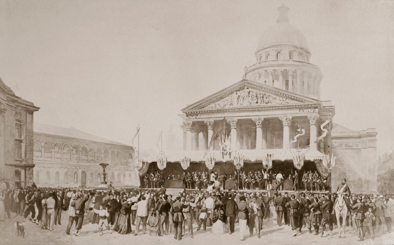Einberufung von Freiwilligen in die Nationalgarde, Place du Panthéon, Paris, 1870-1871 von Unbekannt