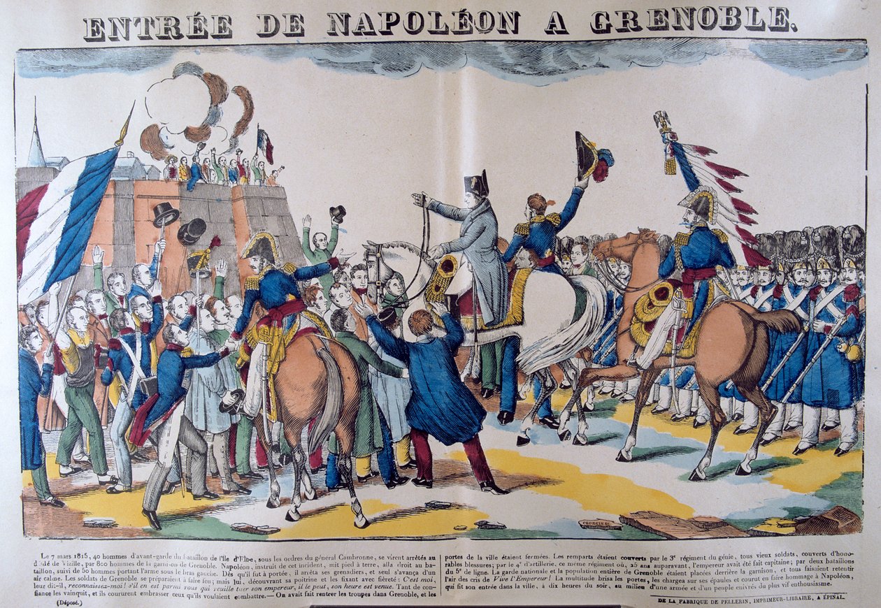 Einzug Napoleons in Grenoble, März 1815, 19. Jahrhundert von Unbekannt
