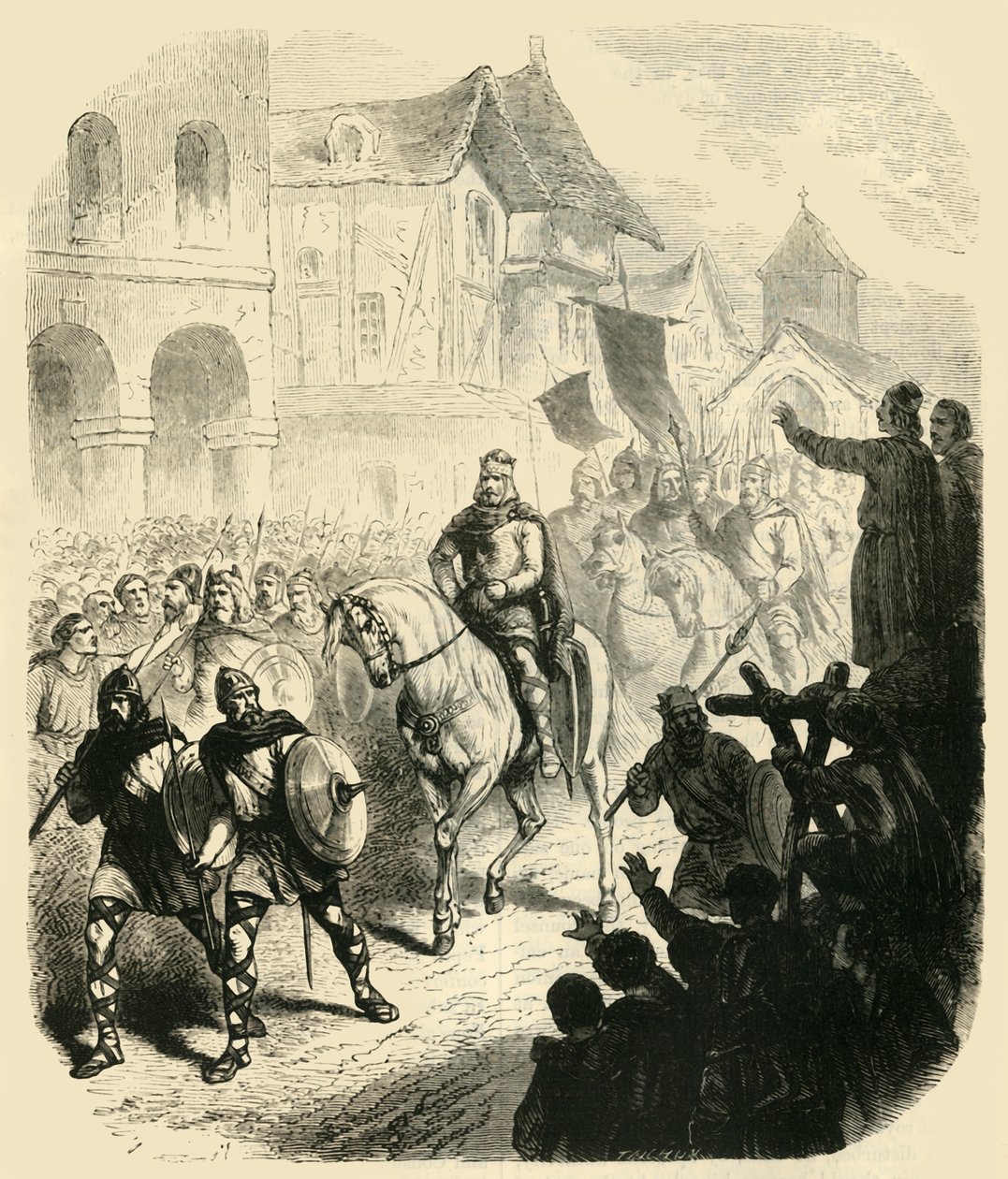 Einzug von Karl Martell in Paris nach dem Sieg über die Sarazenen, 732 n. Chr., 1890 von Unbekannt