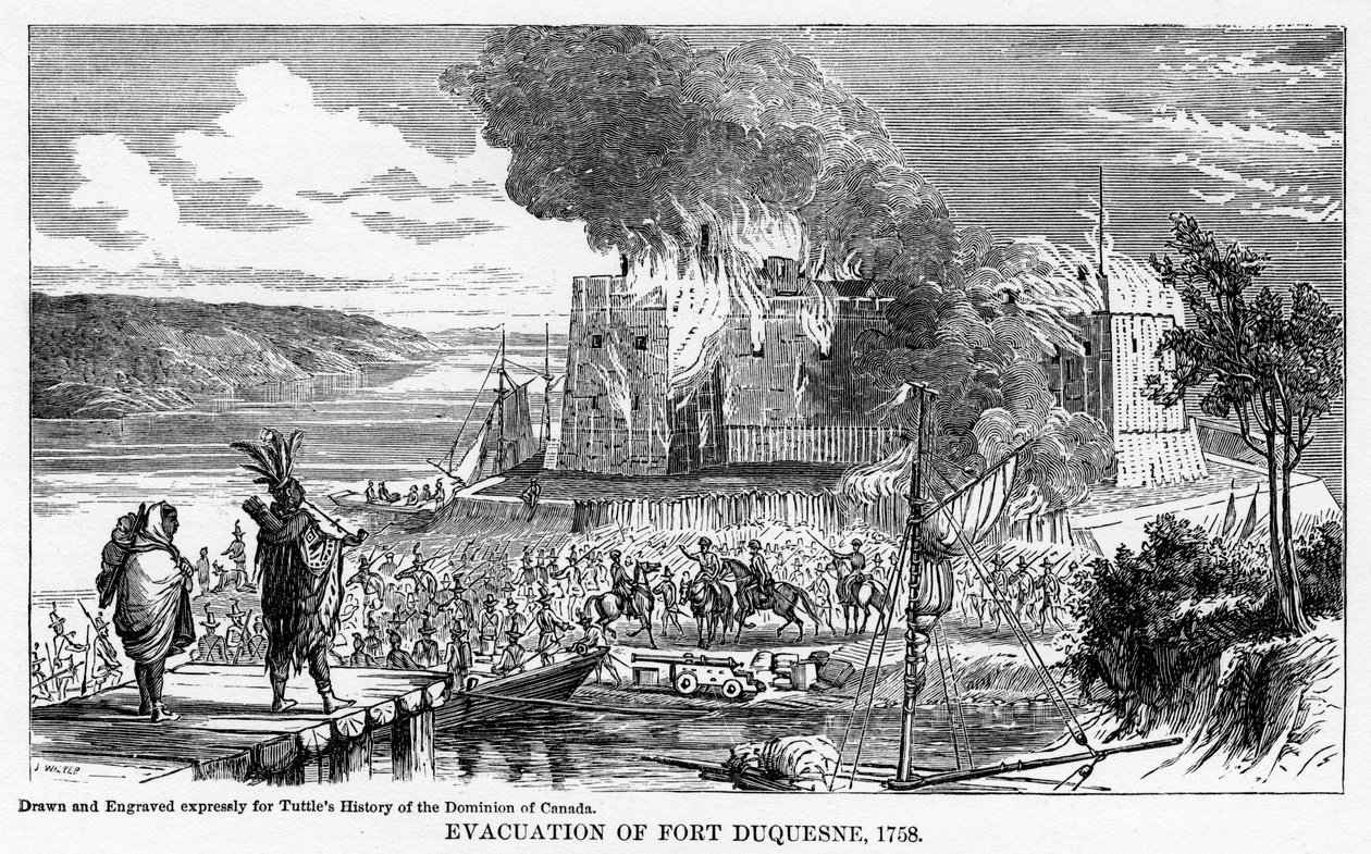 Evakuierung von Fort Duquesne, 1758, 1877 von Unbekannt