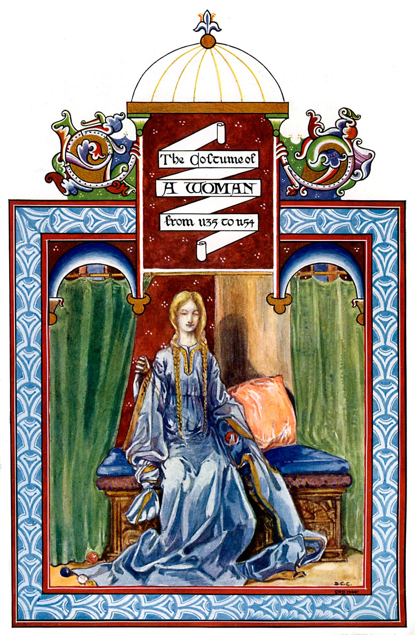 Weibliche Tracht, 1135-1154 von Unbekannt