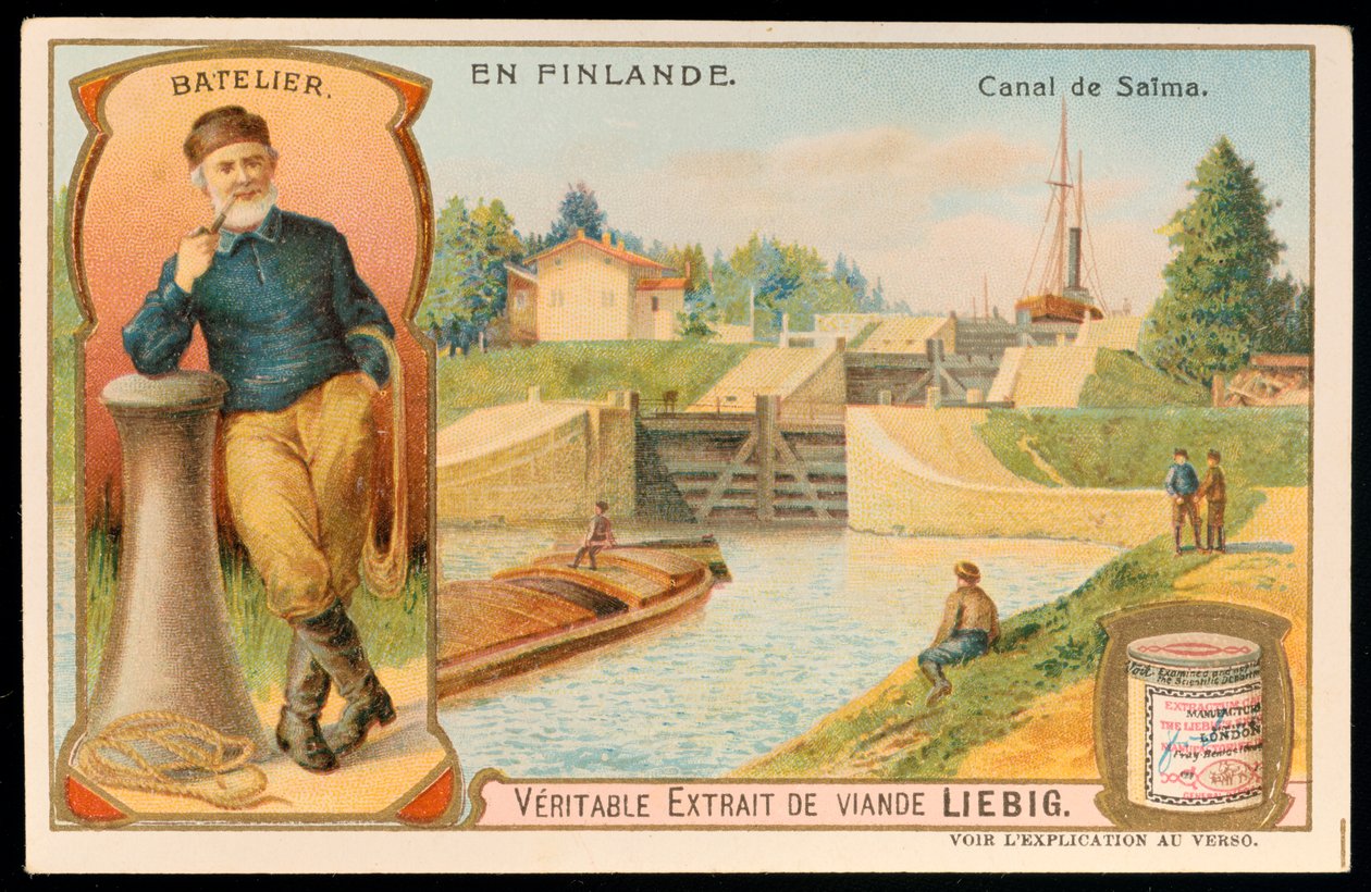 Schleusenflug auf dem Saima-Kanal, Finnland, ca. 1900 von Unbekannt