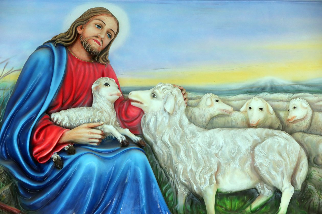 Franziskanermissionarinnen der Maria Kirche. Jesus, der gute Hirte. Gemälde. Ho Chi Minh Stadt. Vietnam von Unbekannt