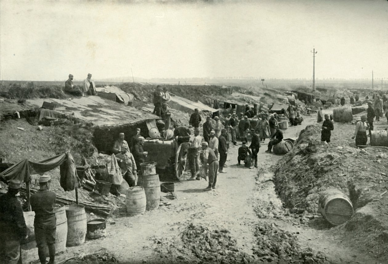 Französische Feldküchen hinter der Frontlinie, 1919 von Unbekannt