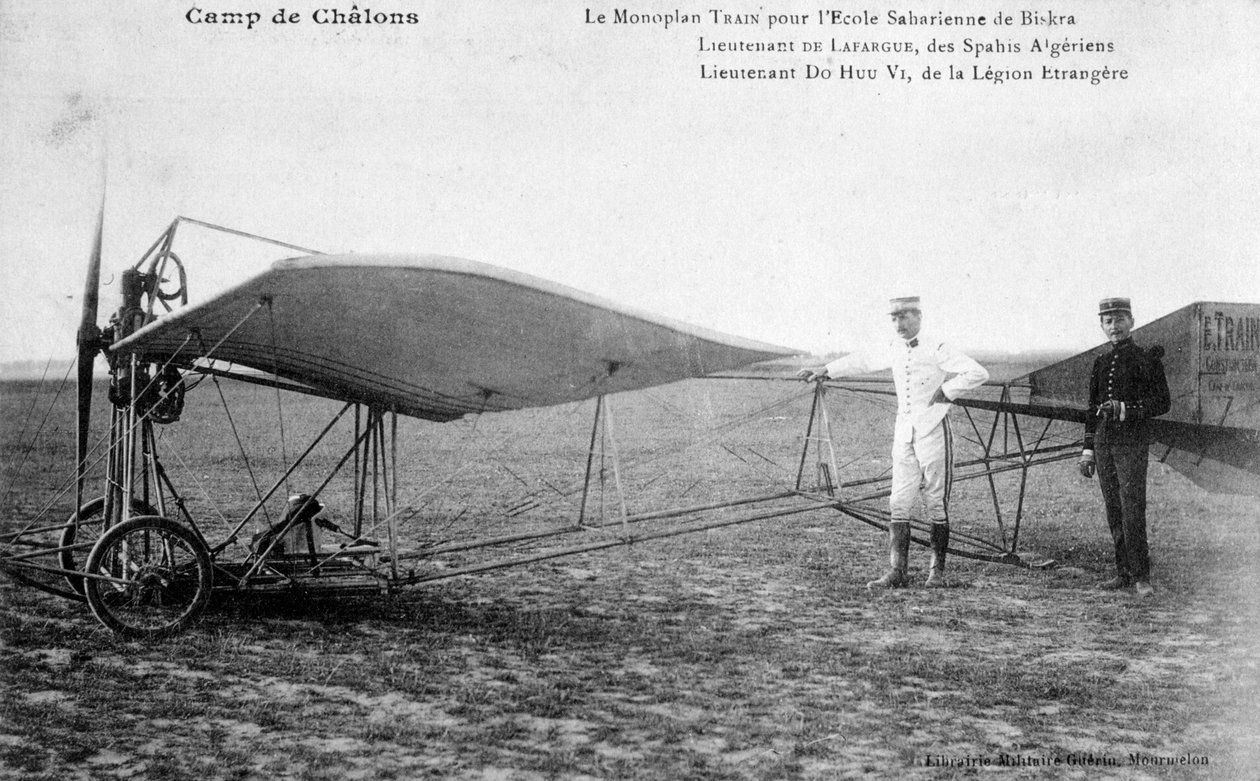 Französisches Eindeckerflugzeug, Biskra, Algerien, ca. 1911 von Unbekannt