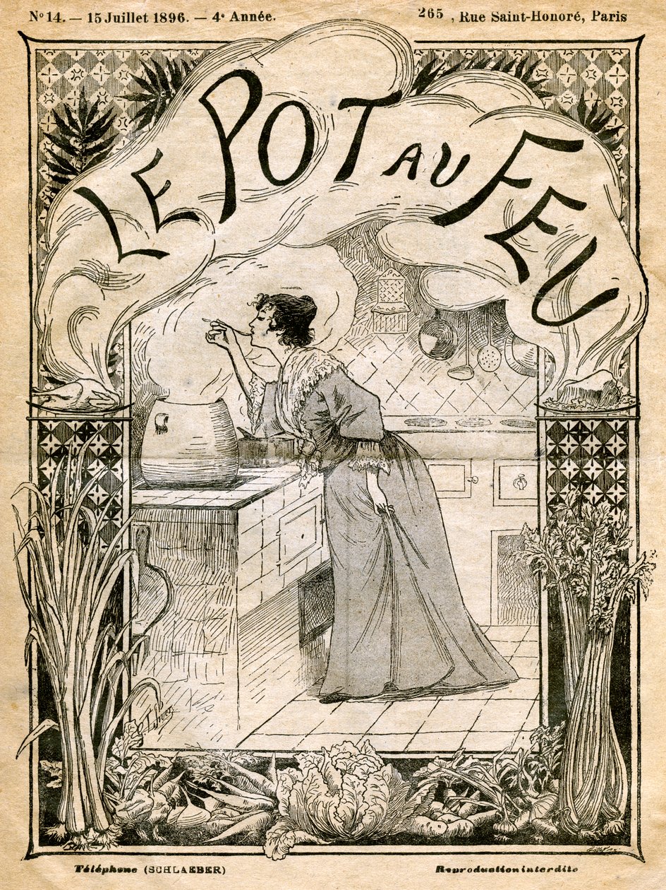 Titelseite von Le Pot au Feu, 15. Juli 1896 von Unbekannt