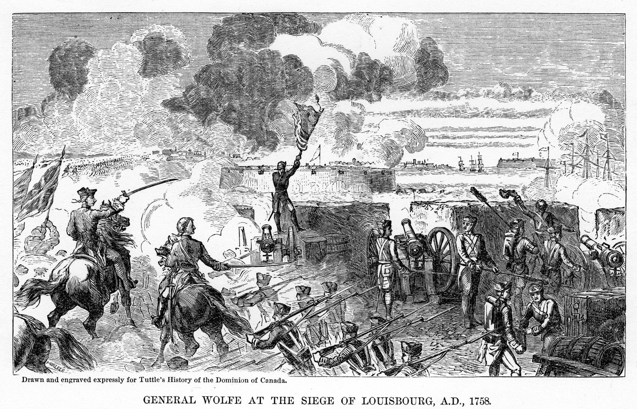 General Wolfe bei der Belagerung von Louisbourg, 1758, 1877 von Unbekannt