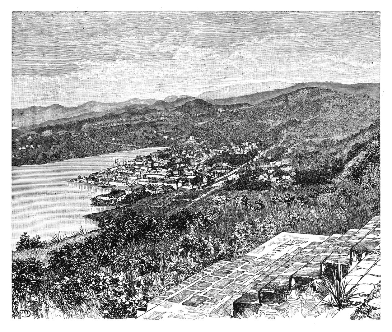 Gesamtansicht von Castries, St. Lucia, ca. 1890 von Unbekannt