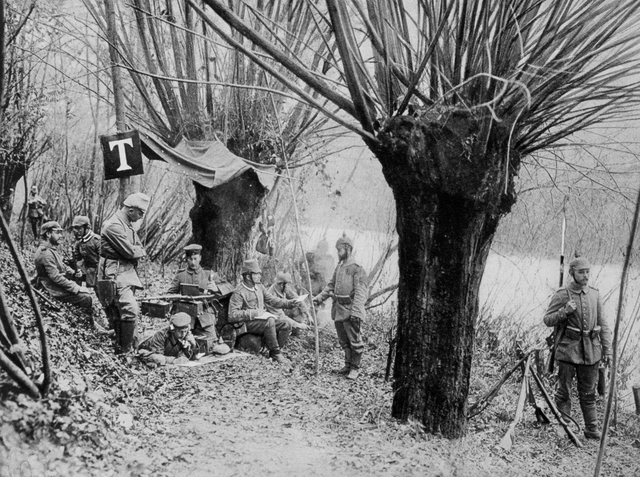 Deutsche Feldtelefonstation, Aisne, Frankreich, Erster Weltkrieg, 1915 von Unbekannt