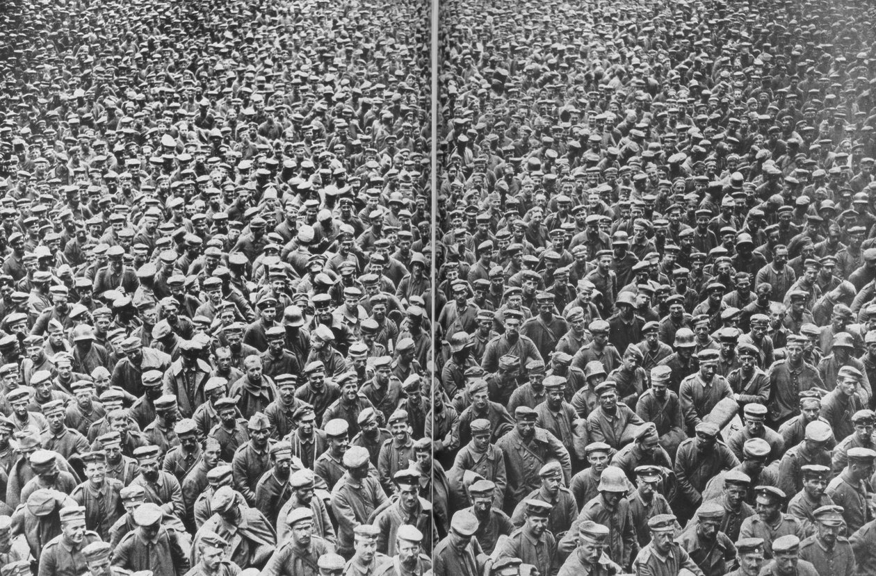 Deutsche Gefangene, gefangen von der 3. und 4. britischen Armee, Somme, Frankreich, 21.-22. August 1918 von Unbekannt
