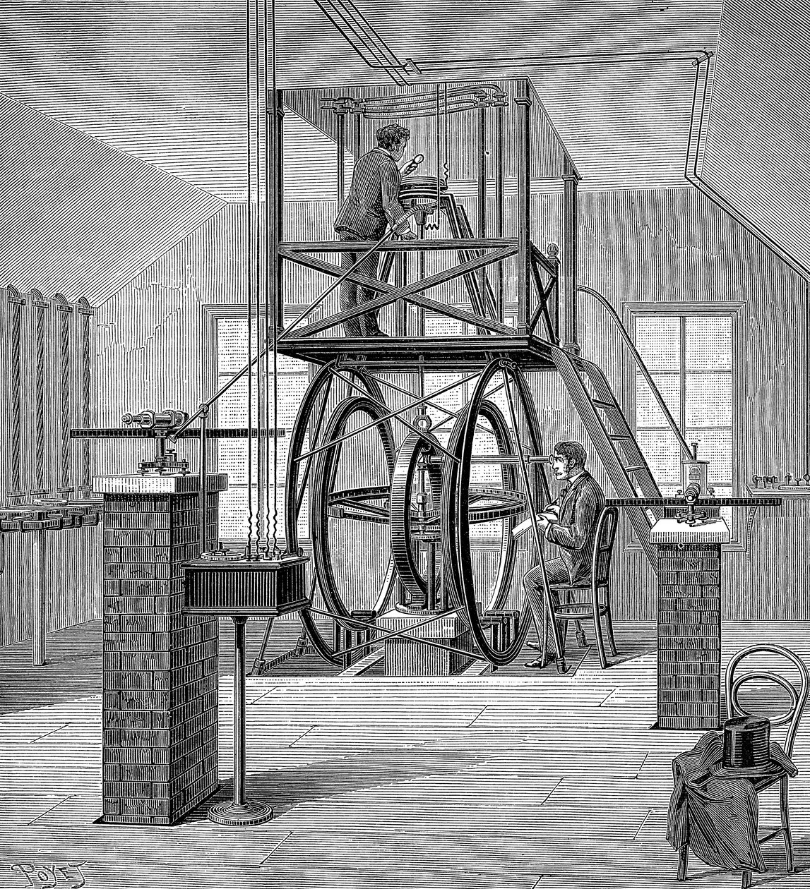 Riesengalvanometer im Physiklabor der Cornell University, New York, USA, 1886 von Unbekannt