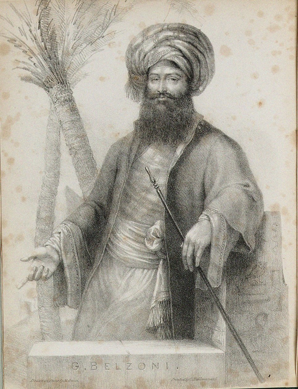 Giovanni Battista Belzoni 1778-1823 Frontispiz aus Narrative of the Operations and Recent Discoveries von Unbekannt