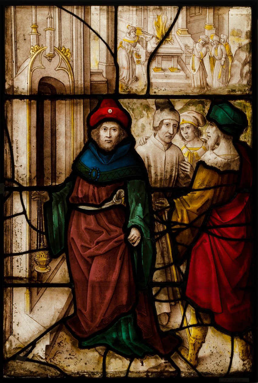 Glasplatte mit Profanation von Jerusalem und den heiligen Riten des Tempels von Unbekannt